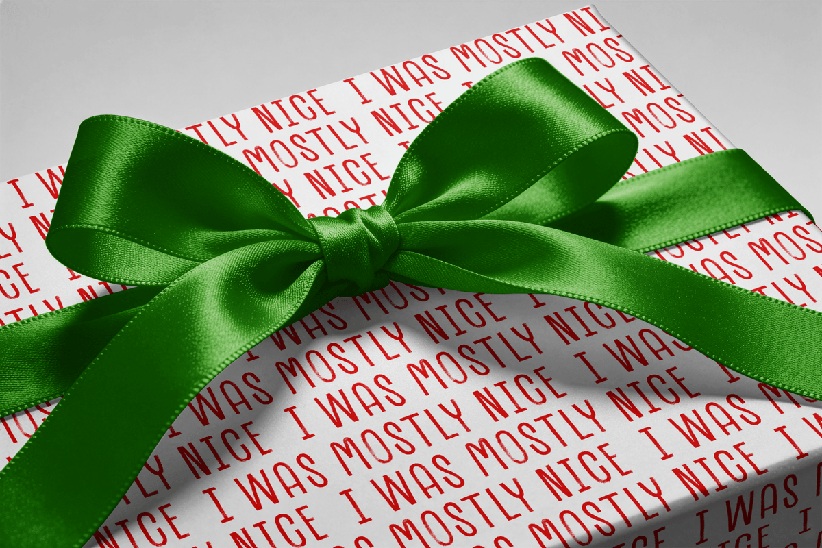 Naughty Christmas Wrapping Paper - On My Best Behavior - Haus of Wrap