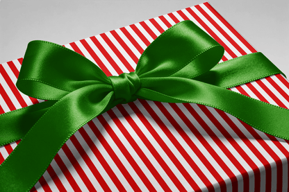 Candy Cane Stripe Wrapping Paper - Cherry Stick - Haus of Wrap