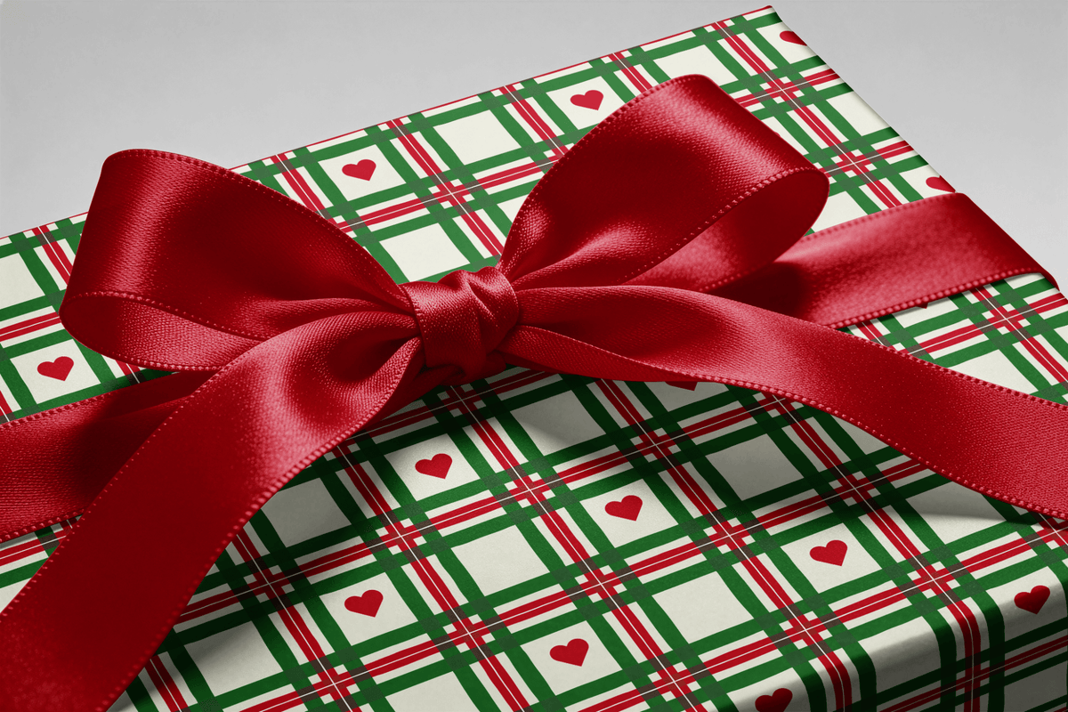 Plaid Christmas Wrapping Paper - Love in Every Square - Haus of Wrap