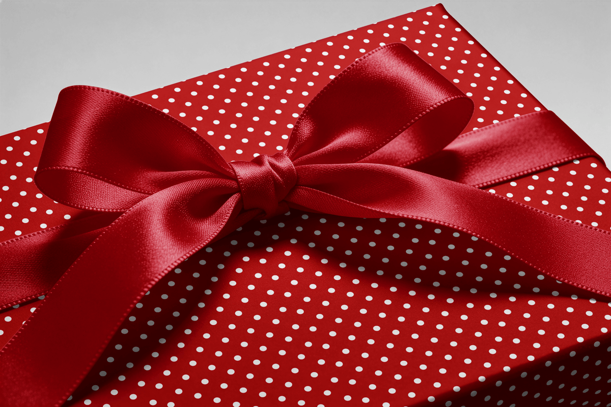 Red and White Polka Dot Wrapping Paper - Va-Va-Dot - Haus of Wrap