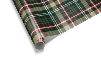 Rolled Evergreen Tradition buffalo plaid christmas wrapping paper