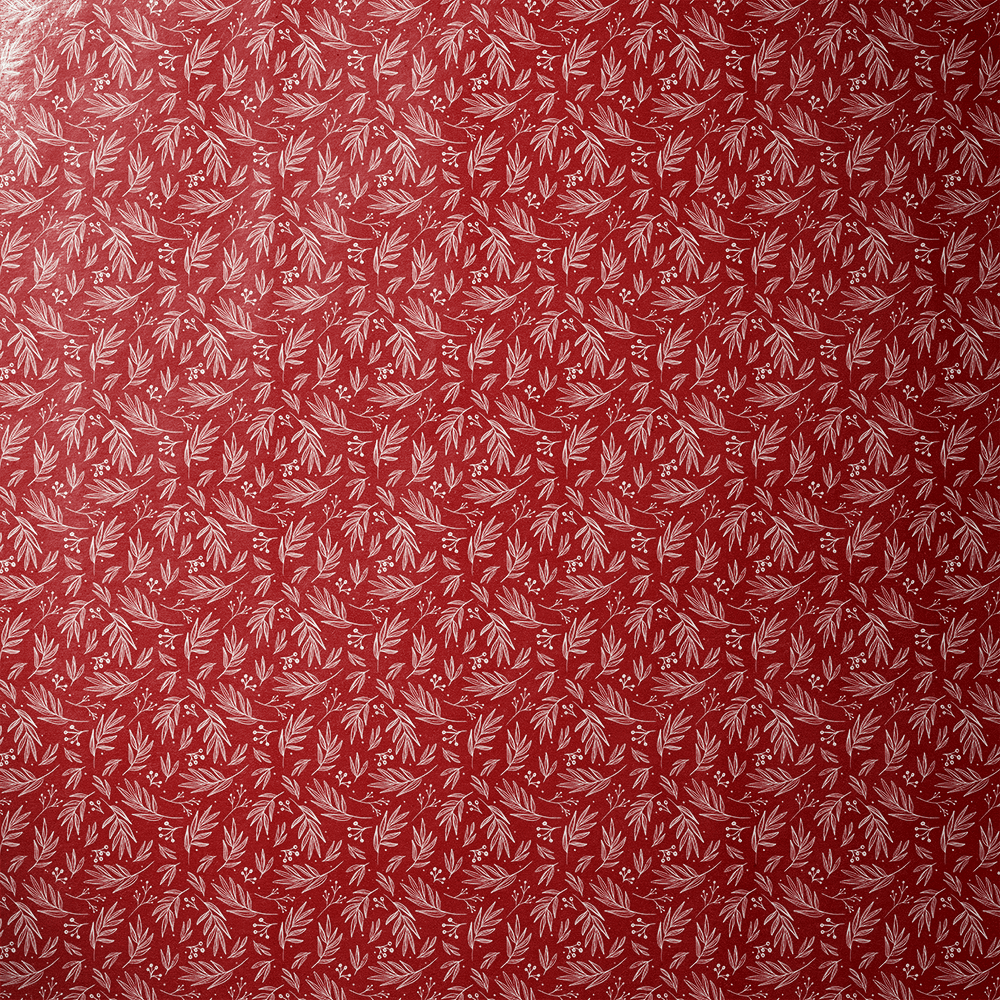 Dark Red Wrapping Paper - Crimson Understory - Haus of Wrap