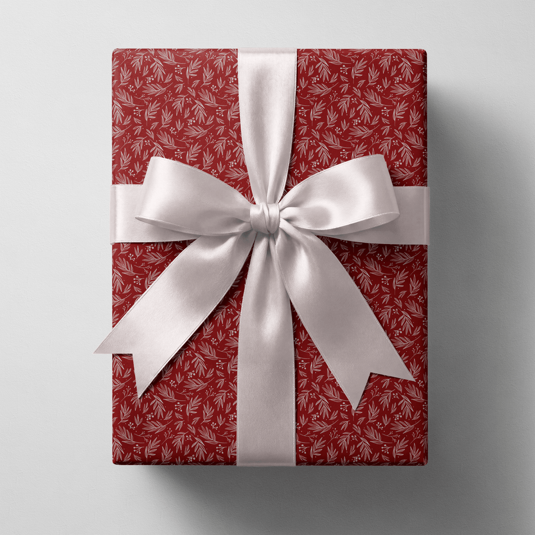 Dark Red Wrapping Paper - Crimson Understory - Haus of Wrap
