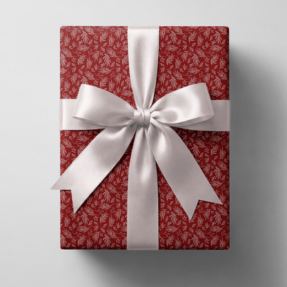 Dark Red Wrapping Paper - Crimson Understory - Haus of Wrap