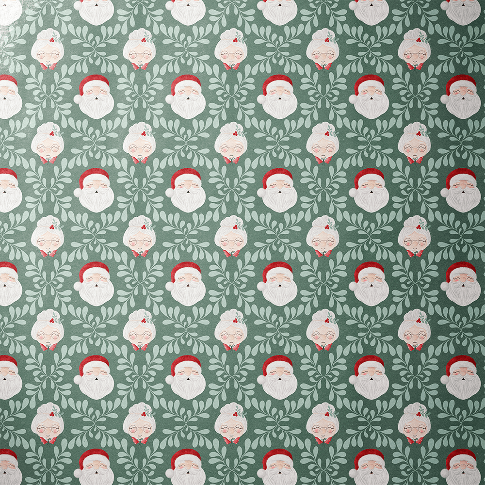Mrs Claus Wrapping Paper - North Pole Sweethearts - Haus of Wrap