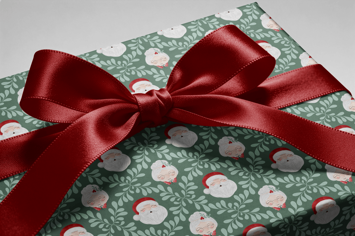 Mrs Claus Wrapping Paper - North Pole Sweethearts - Haus of Wrap