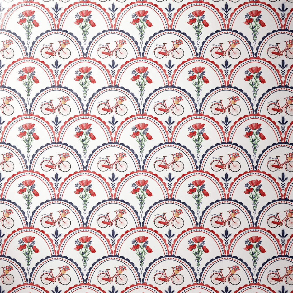 Bicycle Wrapping Paper - Pedal &amp; Poppy - Haus of Wrap
