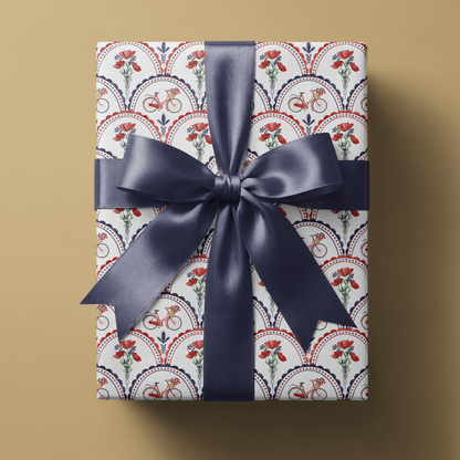 Bicycle Wrapping Paper - Pedal &amp; Poppy - Haus of Wrap