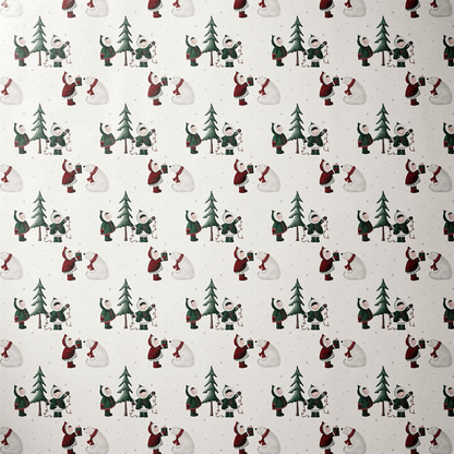 Polar Bear Christmas Wrapping Paper - Wintry Pals - Haus of Wrap