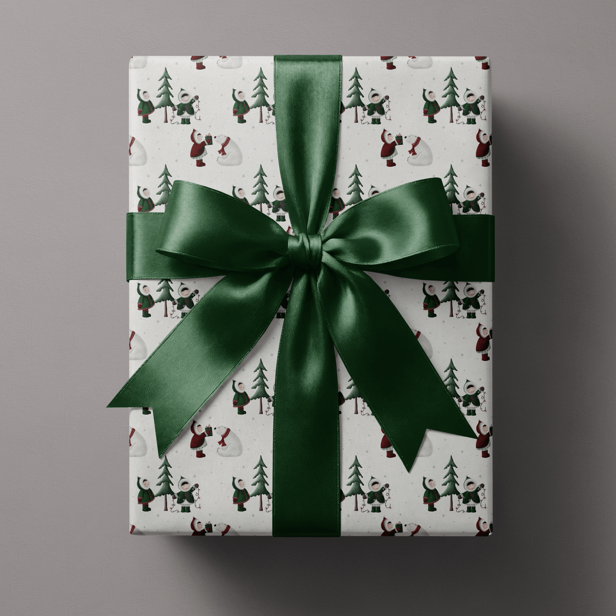 Polar Bear Christmas Wrapping Paper - Wintry Pals - Haus of Wrap