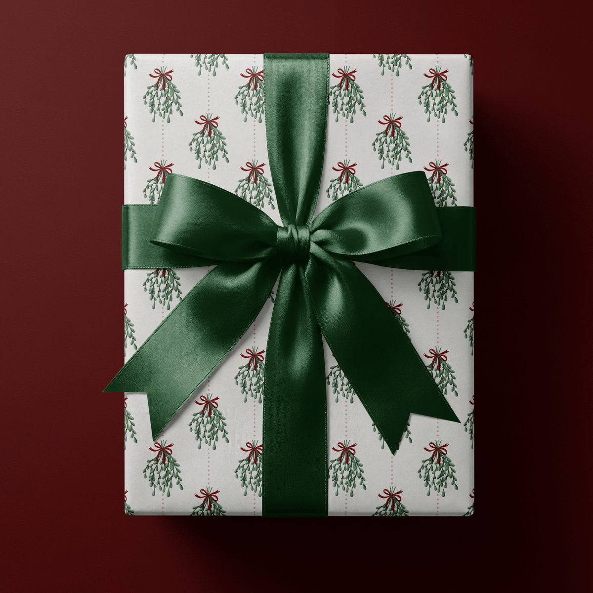 Mistletoe Wrapping Paper - Kissing Bough - Haus of Wrap