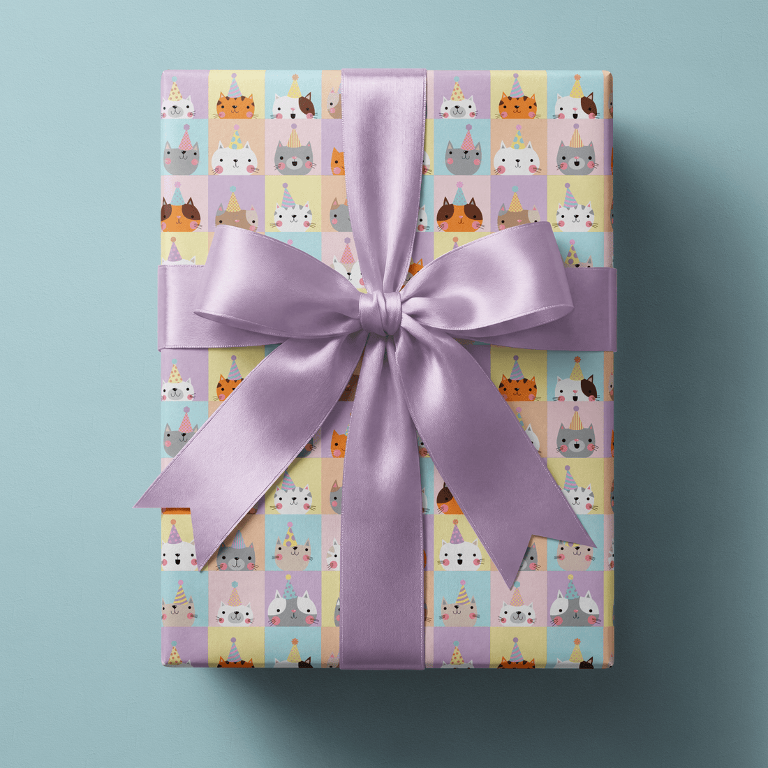 Cat Birthday Wrapping Paper - Purr-fetti - Haus of Wrap