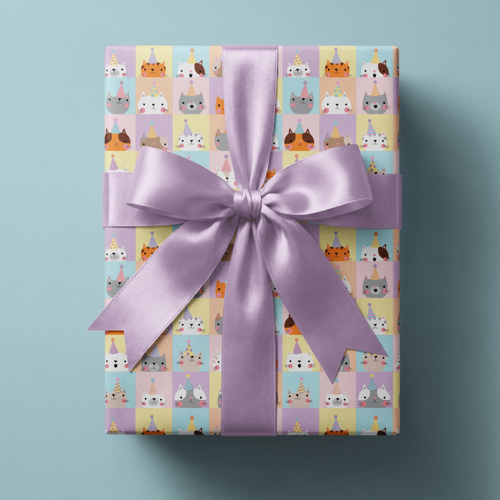 Cat Birthday Wrapping Paper - Purr-fetti - Haus of Wrap