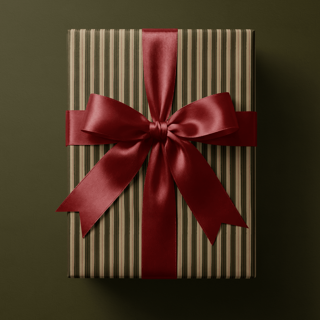 Stripe Wrapping Pape - Moss &amp; Linen - Haus of Wrap