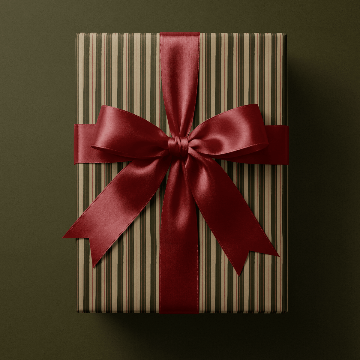 Stripe Wrapping Pape - Moss &amp; Linen - Haus of Wrap