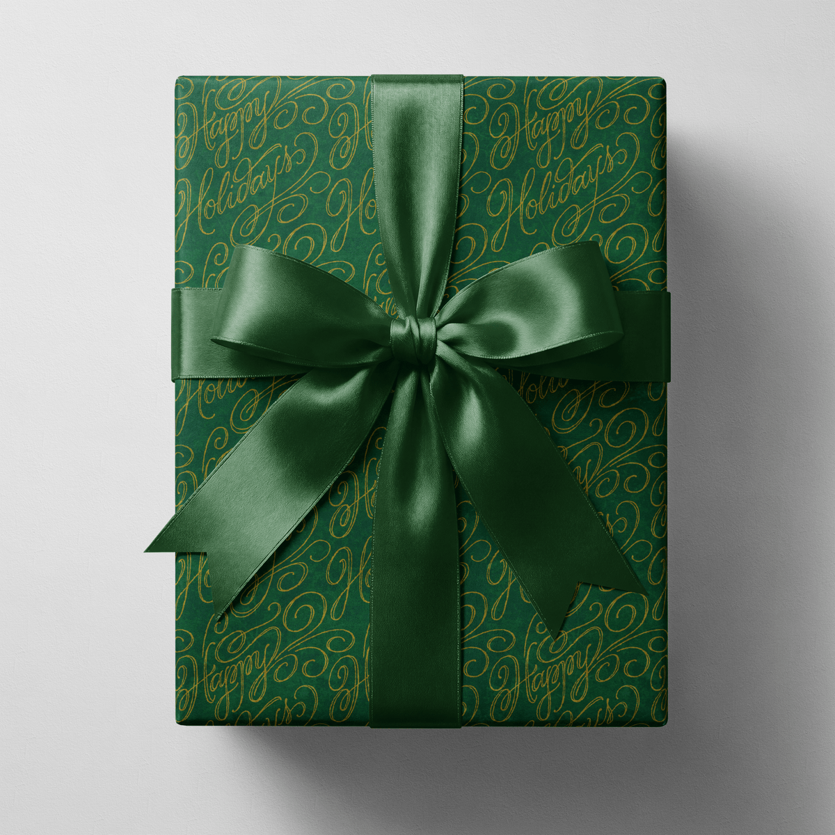 Green Gold Script Christmas Wrap - Seasons in Script - Haus of Wrap